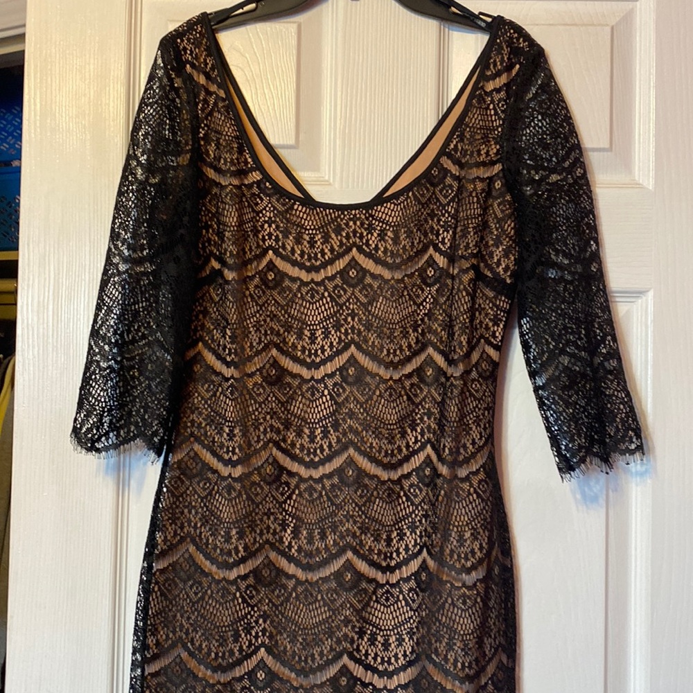BOGO Guess nude and black lace dress